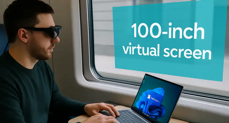Spacetop il maxi schermo virtuale da 100 pollici che trasforma il tuo laptop in un ufficio portatile