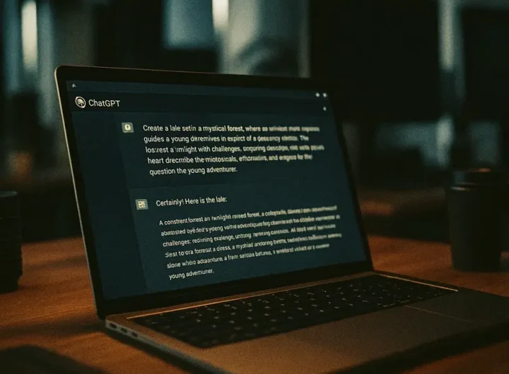 Interfaccia di ChatGPT con utente che digita un prompt strutturato