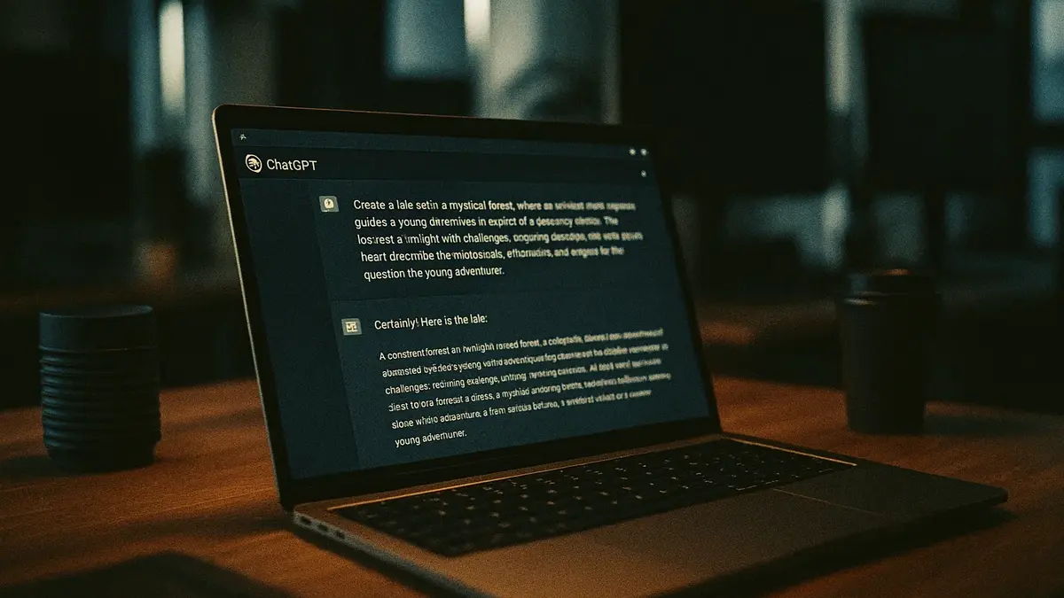 Interfaccia di ChatGPT con utente che digita un prompt strutturato