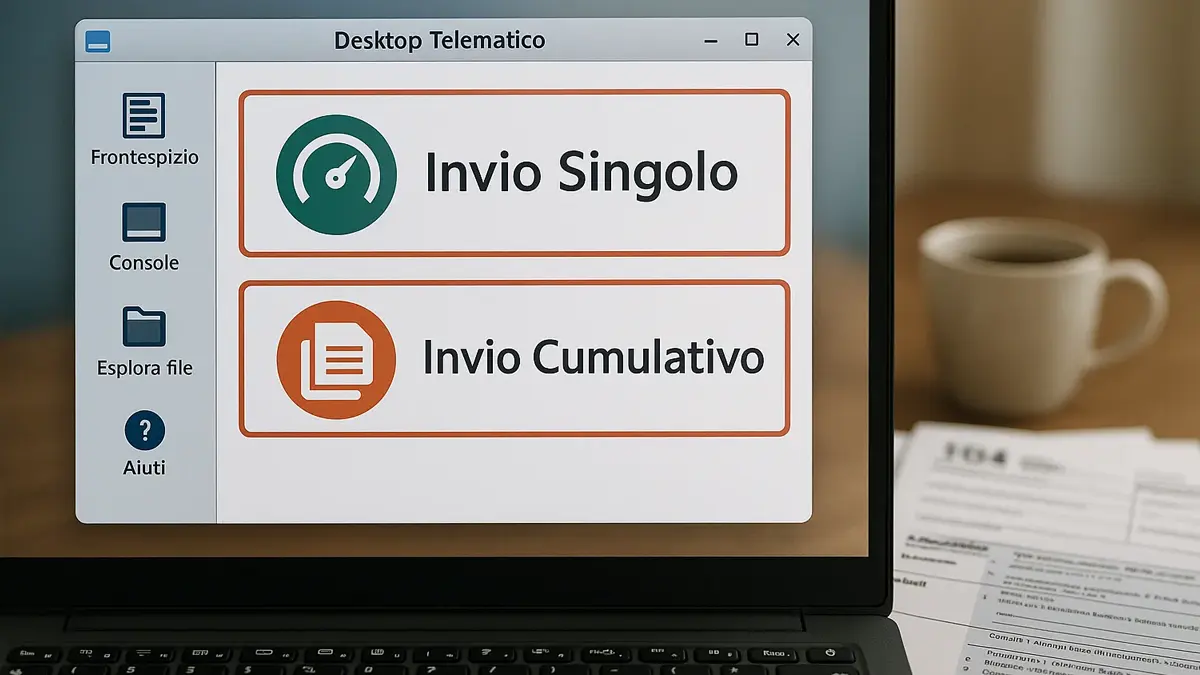 Un desktop con l'interfaccia di Desktop Telematico aperta