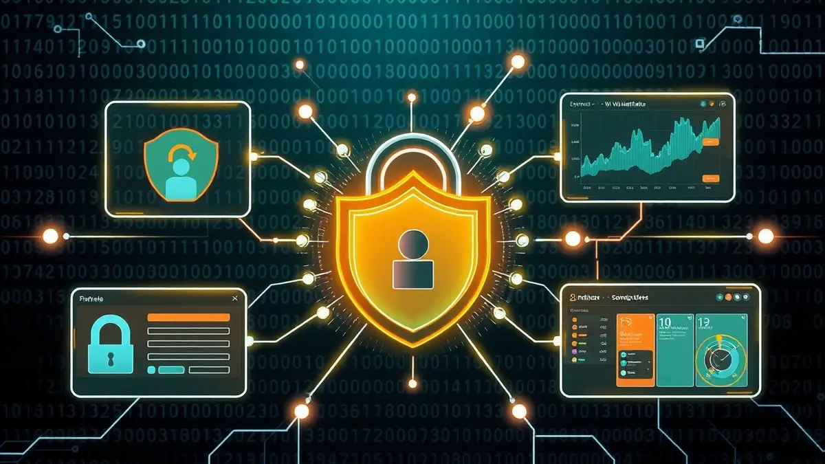 Un'immagine composita che mostra diverse interfacce di software di sicurezza IT