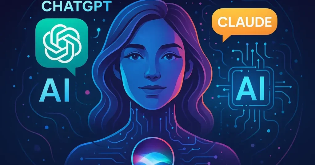 rappresentazione della nuova era di Siri potenziata da modelli LLM