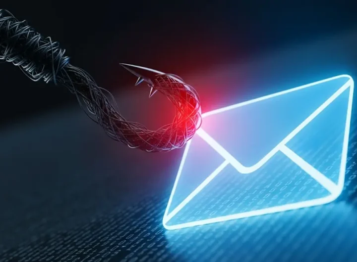 Schermata di un avviso di sicurezza su uno smartphone che segnala un tentativo di phishing