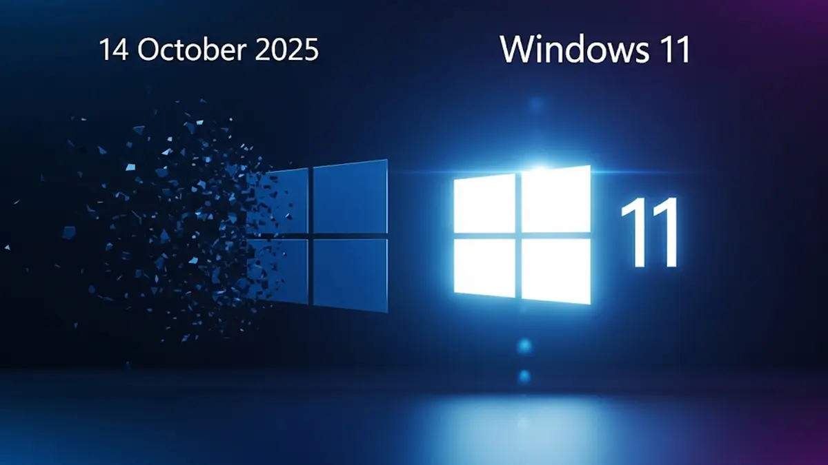 logo di Windows 10 che si dissolve lentamente