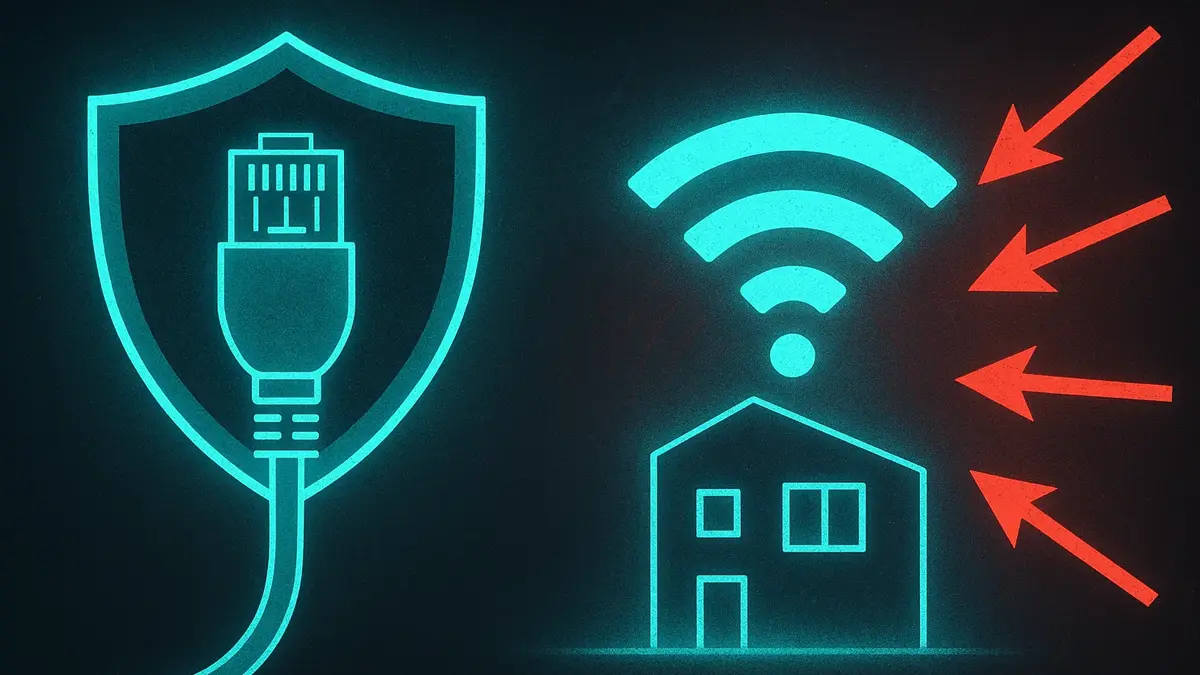 Diagramma di una rete Wi-Fi non protetta con un lucchetto rotto