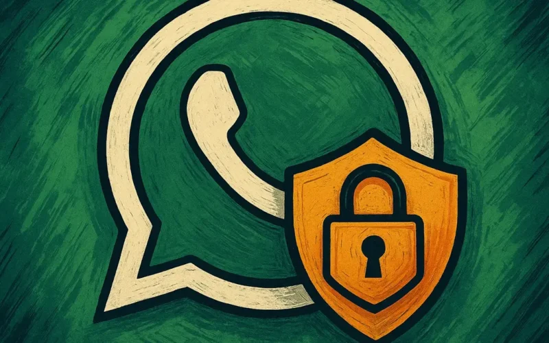 Icona di WhatsApp con un lucchetto o un blocco