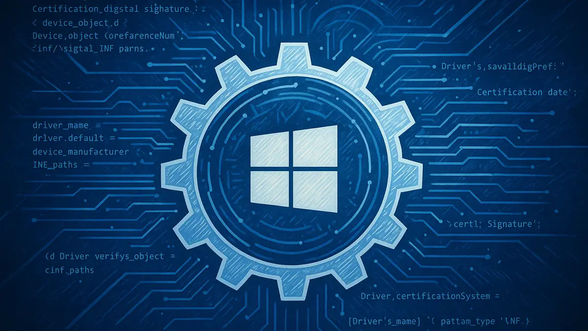 Icona di Windows 11 con codice driver in sovrimpressione