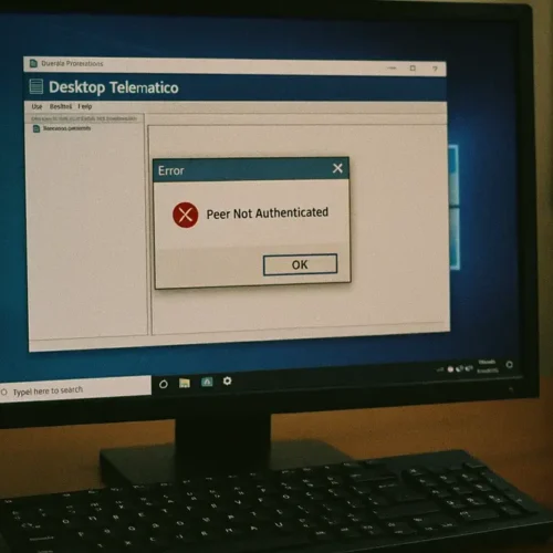 Desktop telematico non si aggiorna peer not authenticated