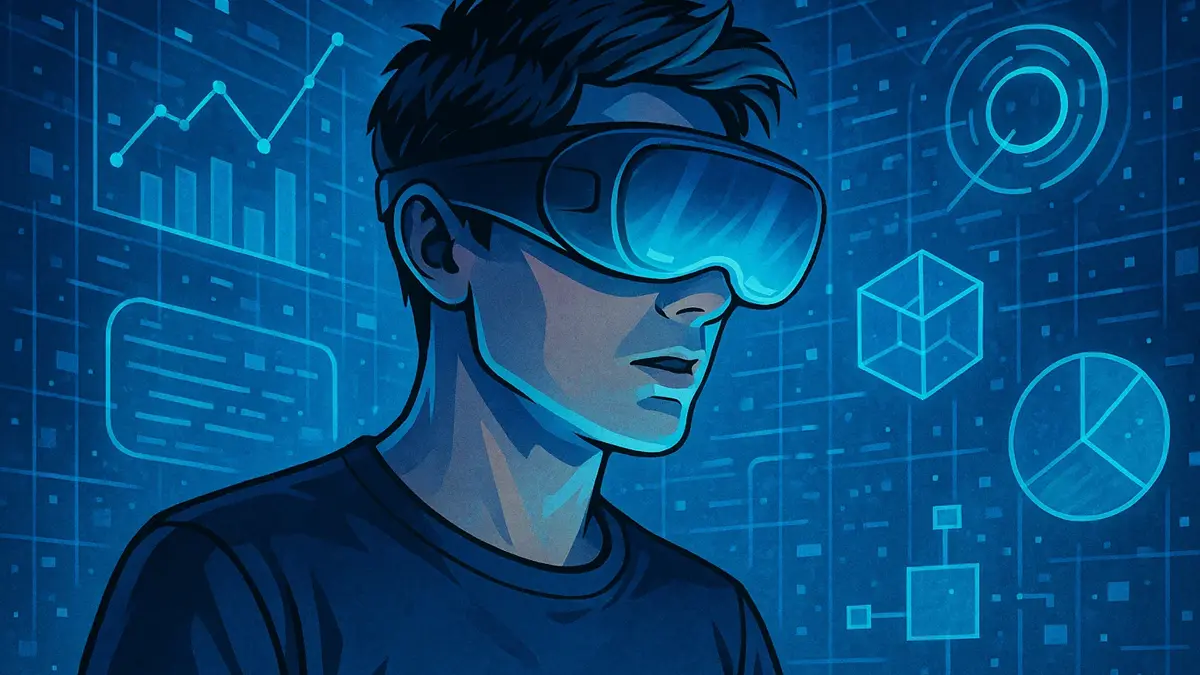 Visore Samsung Galaxy XR su sfondo futuristico