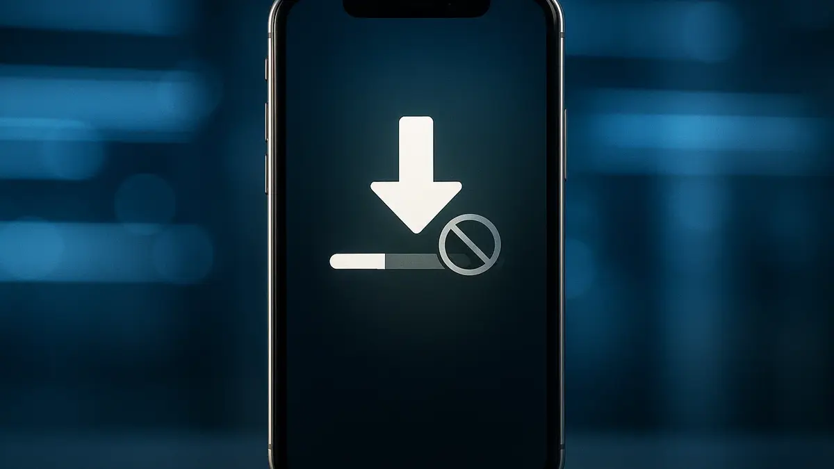 iPhone X con schermo acceso che mostra icona dell'aggiornamento iOS