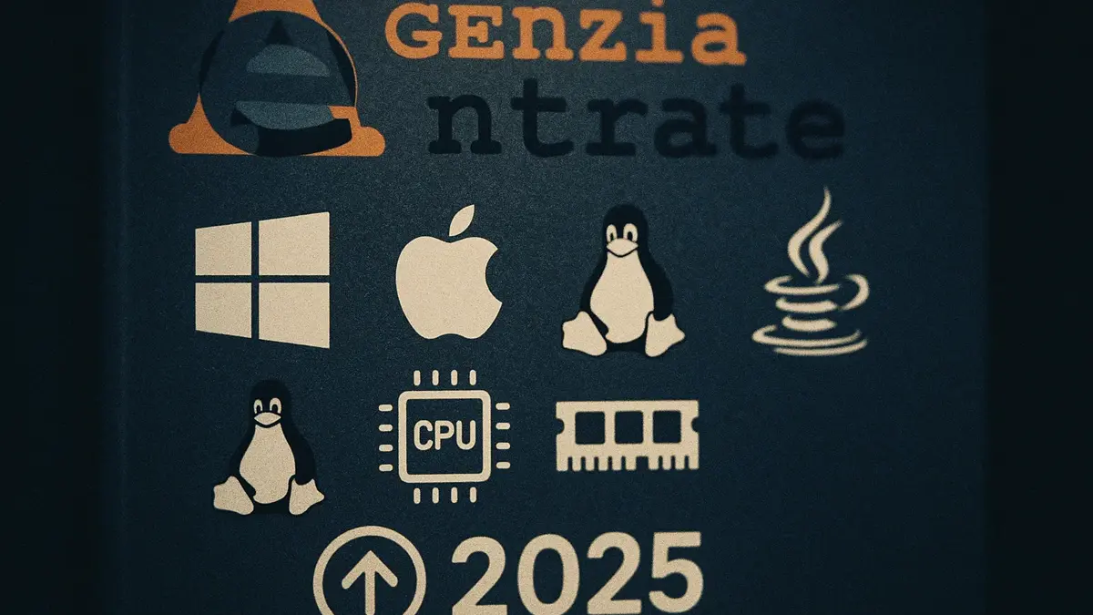un computer desktop che simboleggia i requisiti hardware e software per Desktop Telematico 2025