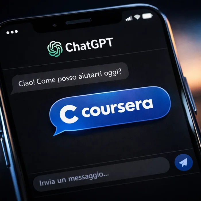 ChatGPT cambia volto: ora i brand entrano nelle tue chat. Coursera è il primo “professore” ufficiale